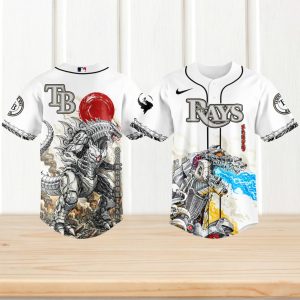 Mechagodzilla x Tampa Bay Rays White Custom Baseball Jersey