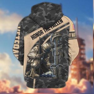 Honor The Fallen Soldier Kneeling Prayer Camo Veteran 3D Hoodie Honor The Fallen Soldier Kneeling Prayer Camo Veteran 3D Hoodie