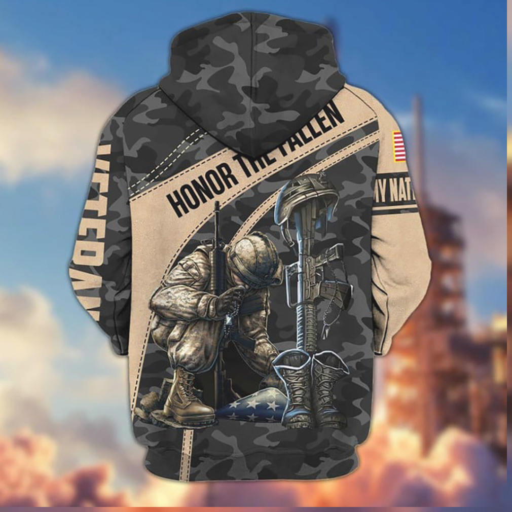 Honor The Fallen Soldier Kneeling Prayer Camo Veteran 3D Hoodie Honor The Fallen Soldier Kneeling Prayer Camo Veteran 3D Hoodie