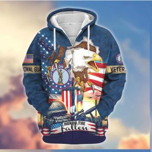 Honor The Fallen Veteran Eagle US Flag Battlefield Cross 3D Shirt