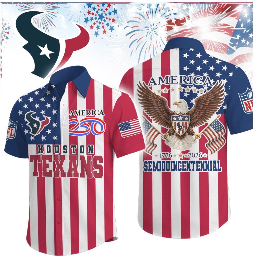 Houston Texans 250th Anniversary America Patriotic Eagle Button Up Shirt Houston Texans 250th Anniversary America Patriotic Eagle Button Up Shirt