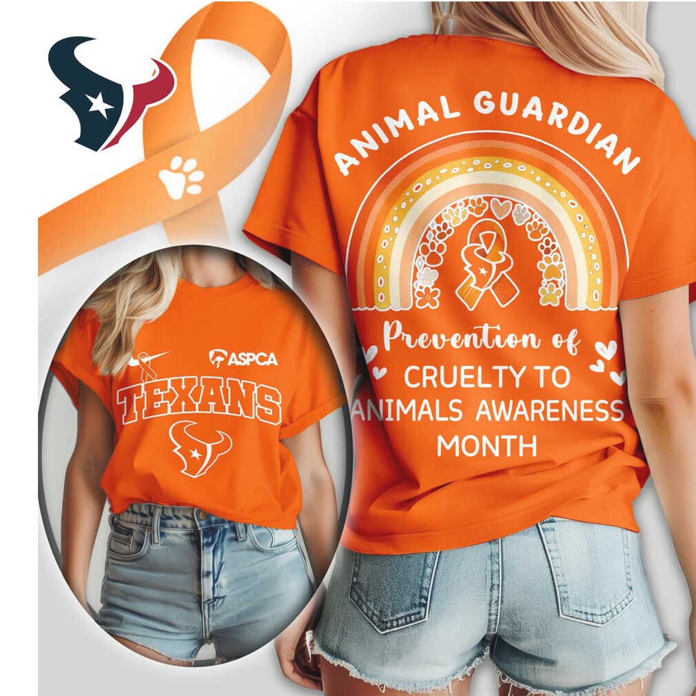 Houston Texans ASPCA Animal Guardian Prevention of Cruelty to Animals Awareness T Shirt Houston Texans ASPCA Animal Guardian Prevention of Cruelty to Animals Awareness T Shirt
