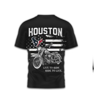 Houston Texans Motorcycle Flag Theme Biker NFL Shirt