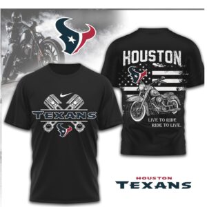 Houston Texans Motorcycle Flag Theme Biker NFL Shirt