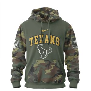 Houston Texans US Army 250th Anniversary Camo Military Tribute T Shirt