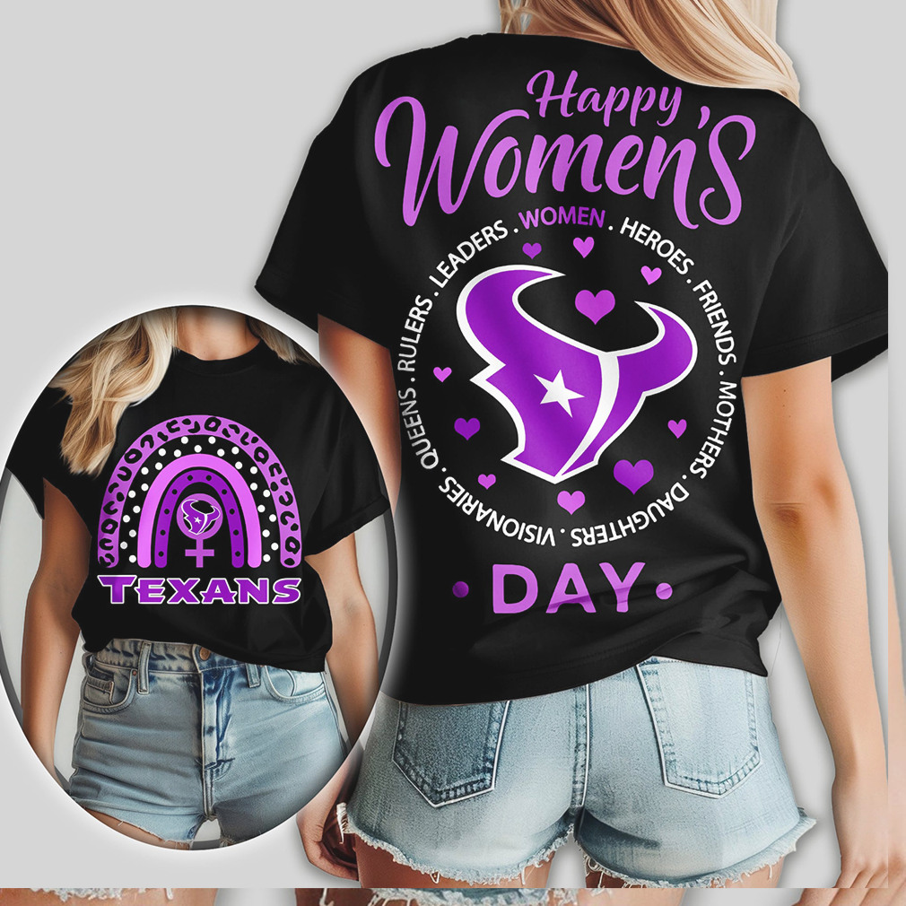 Houston Texans Womens Day Rainbow Hearts Purple T Shirt Houston Texans Womens Day Rainbow Hearts Purple T Shirt