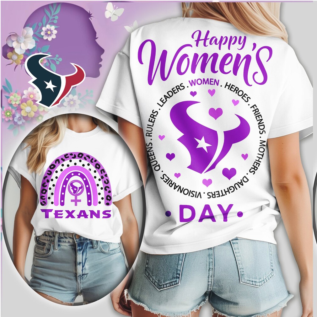 Houston Texans Womens Day Rainbow Hearts Purple T Shirt Houston Texans Womens Day Rainbow Hearts Purple T Shirt