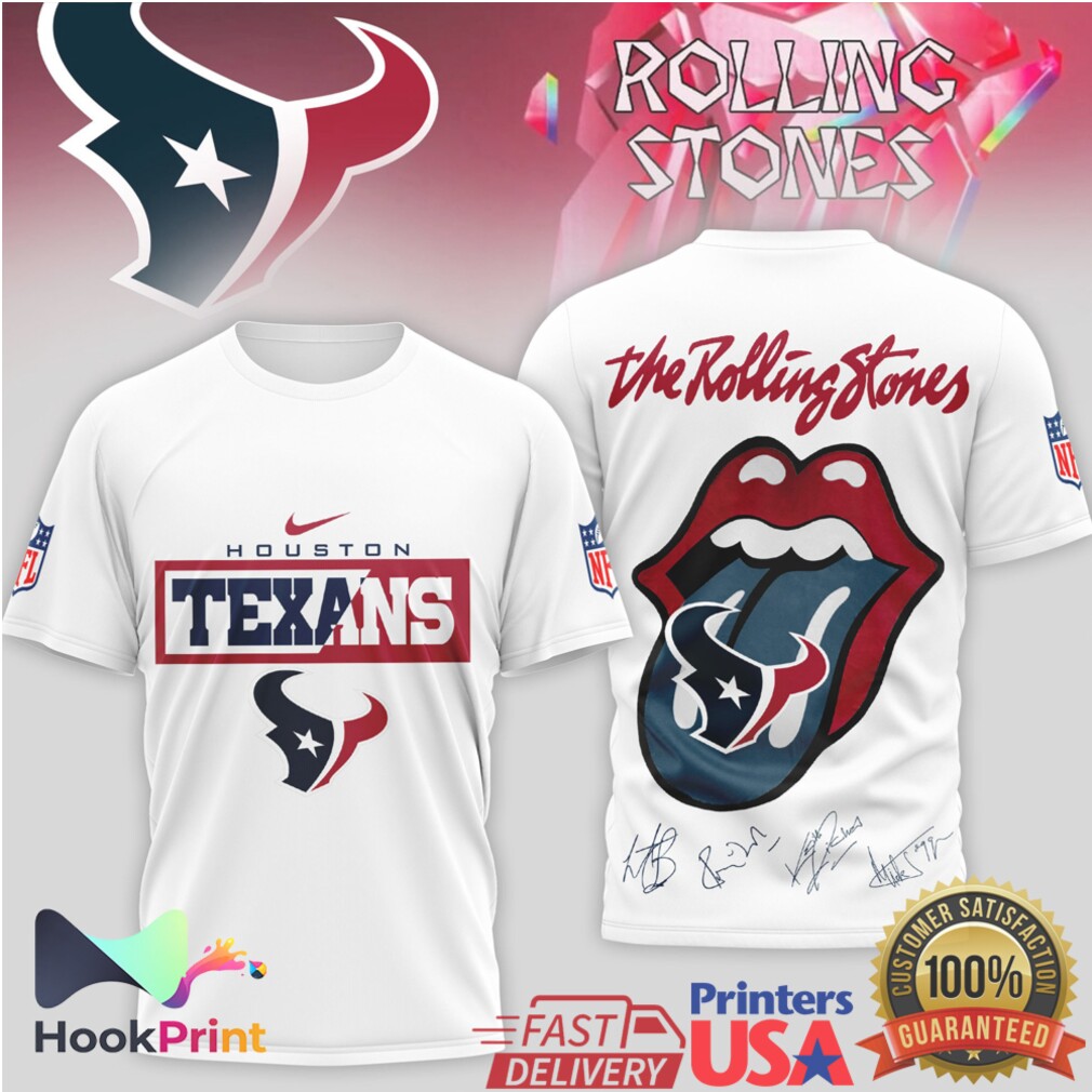 Houston Texans x The Rolling Stones Classic Tongue Signature T Shirt Houston Texans x The Rolling Stones Classic Tongue Signature T Shirt