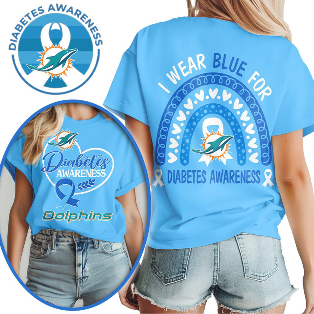 I Wear Blue For Diabetes Awareness Miami Dolphins Football Aqua Orange T Shirt I Wear Blue For Diabetes Awareness Miami Dolphins Football Aqua Orange T Shirt