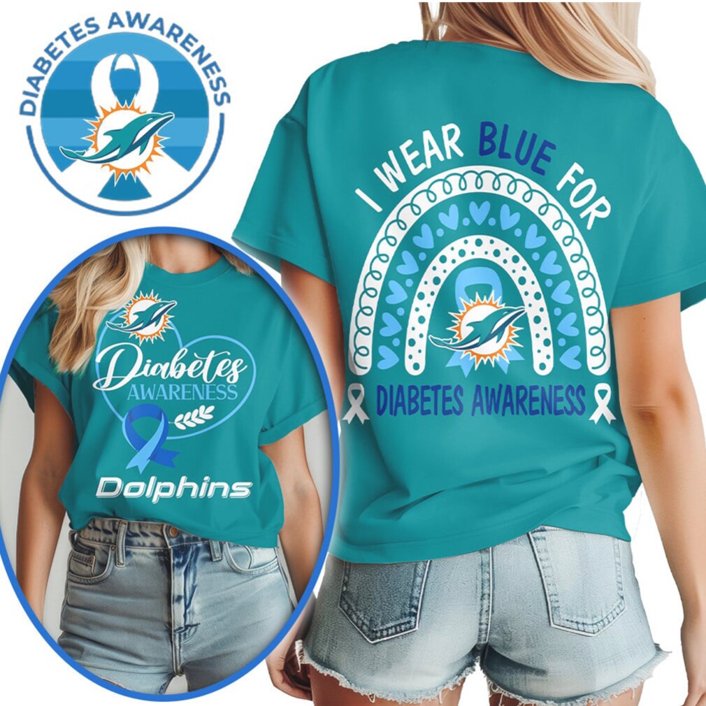 I Wear Blue For Diabetes Awareness Miami Dolphins Football Aqua Orange T Shirt I Wear Blue For Diabetes Awareness Miami Dolphins Football Aqua Orange T Shirt