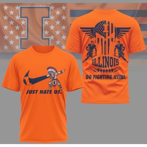 Illinois Fighting Illini “Just Hate Us” Dabbing Mascot Gameday T Shirt