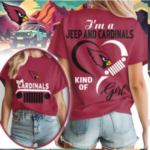 I'm a Jeep and Cardinals Kind of Girl Women's NFL T Shirt