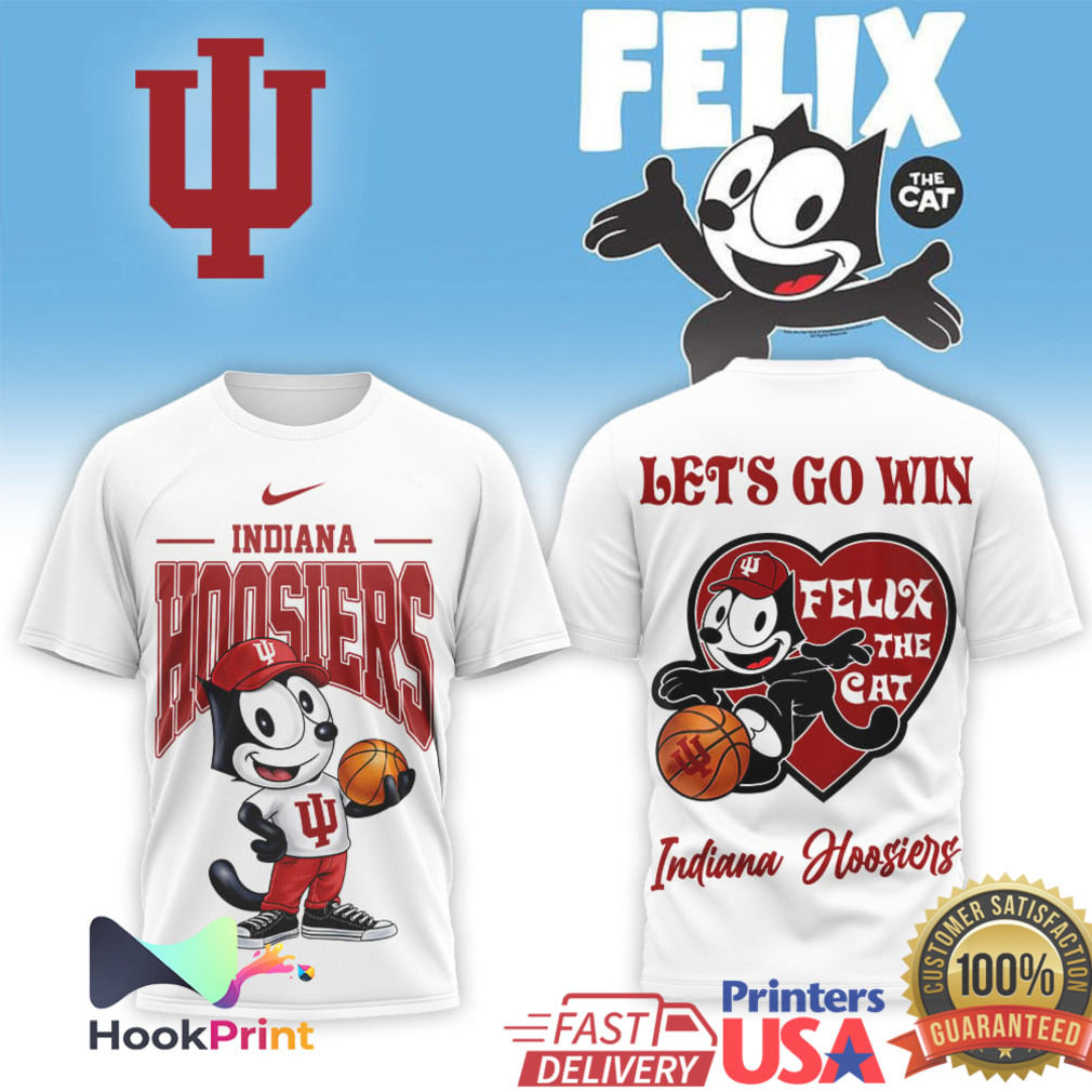 Indiana Hoosiers x Felix The Cat Basketball Let's Go Win T Shirt Indiana Hoosiers x Felix The Cat Basketball Let's Go Win T Shirt