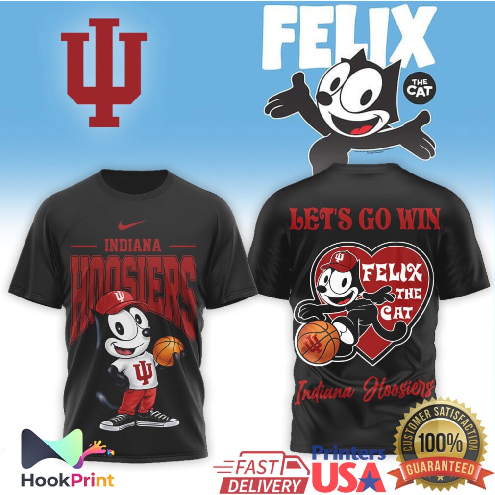 Indiana Hoosiers x Felix The Cat Basketball Let's Go Win T Shirt Indiana Hoosiers x Felix The Cat Basketball Let's Go Win T Shirt