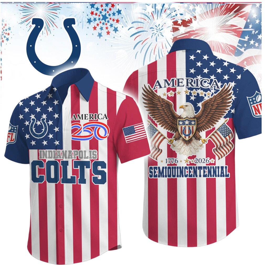 Indianapolis Colts America 250th Anniversary Patriotic Eagle Button Up Shirt Indianapolis Colts America 250th Anniversary Patriotic Eagle Button Up Shirt