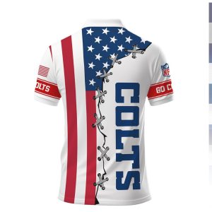 Indianapolis Colts American Flag Laced Style Polo Shirt