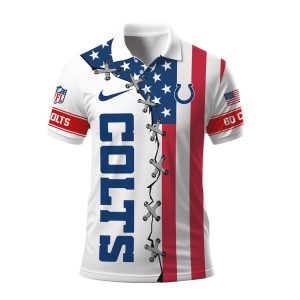 Indianapolis Colts American Flag Laced Style Polo Shirt