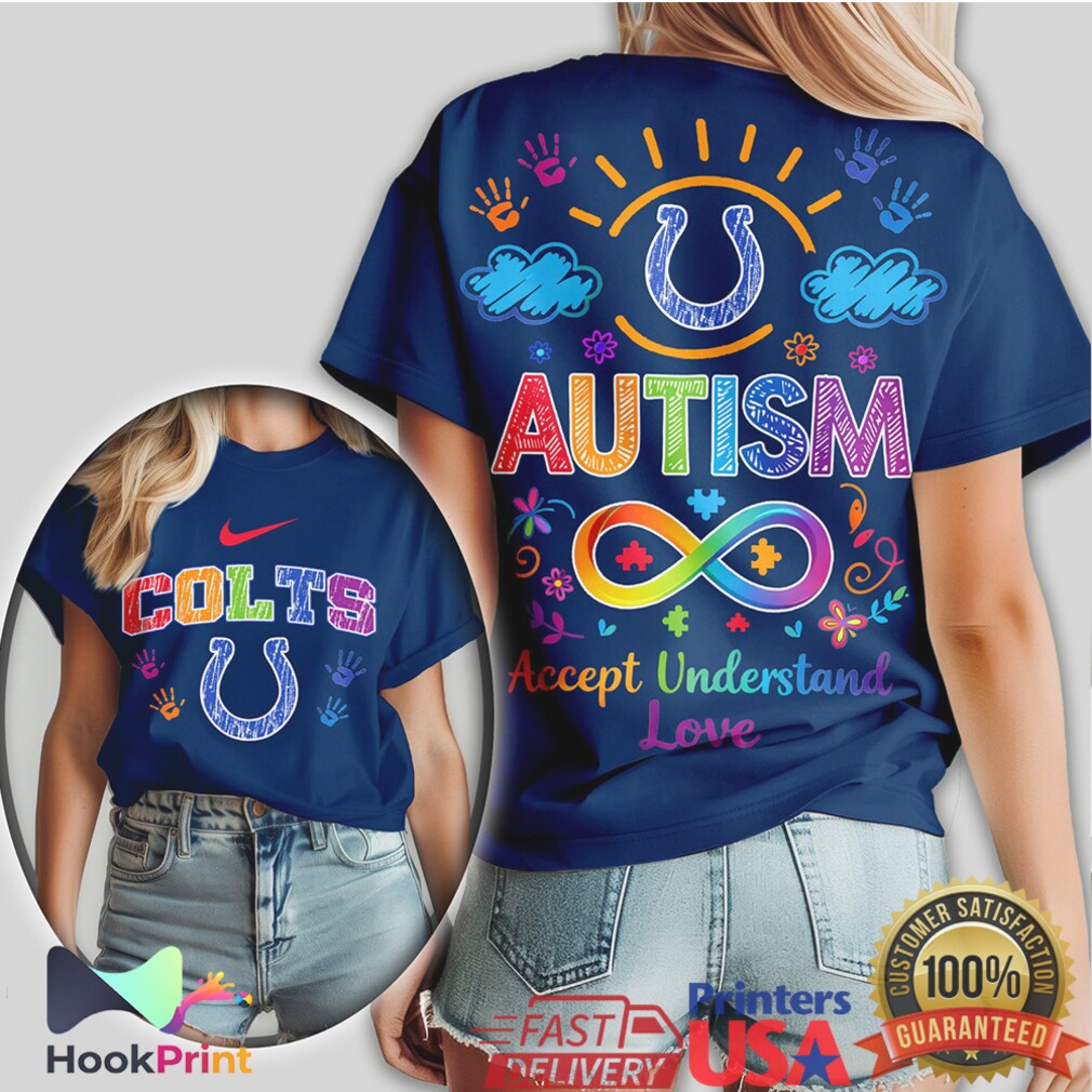Indianapolis Colts Autism Awareness Blue Horseshoe Accept Understand Love T Shirt Indianapolis Colts Autism Awareness Blue Horseshoe Accept Understand Love T Shirt
