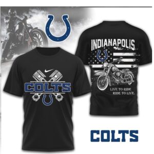 Indianapolis Colts Biker Live To Ride American Flag NFL Shirt