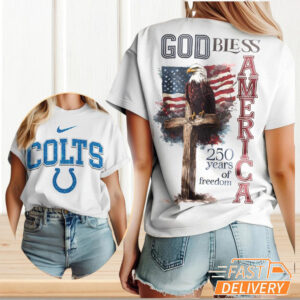 Indianapolis Colts God Bless America 250 Years of Freedom Patriotic T Shirt