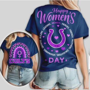 Indianapolis Colts Happy Womens Day NFL Football Purple Horseshoe Shirt