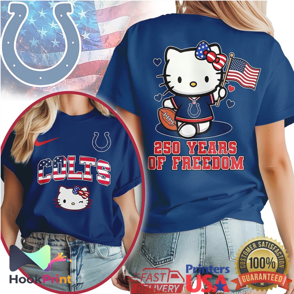 Indianapolis Colts Hello Kitty 250 Years Of Freedom Fourth of July NFL T Shirt Indianapolis Colts Hello Kitty 250 Years Of Freedom Fourth of July NFL T Shirt