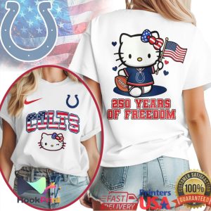 Indianapolis Colts Hello Kitty 250 Years Of Freedom Fourth of July NFL T Shirt