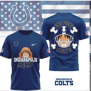 Indianapolis Colts One Piece Luffy Monkey D. Anime NFL T Shirt