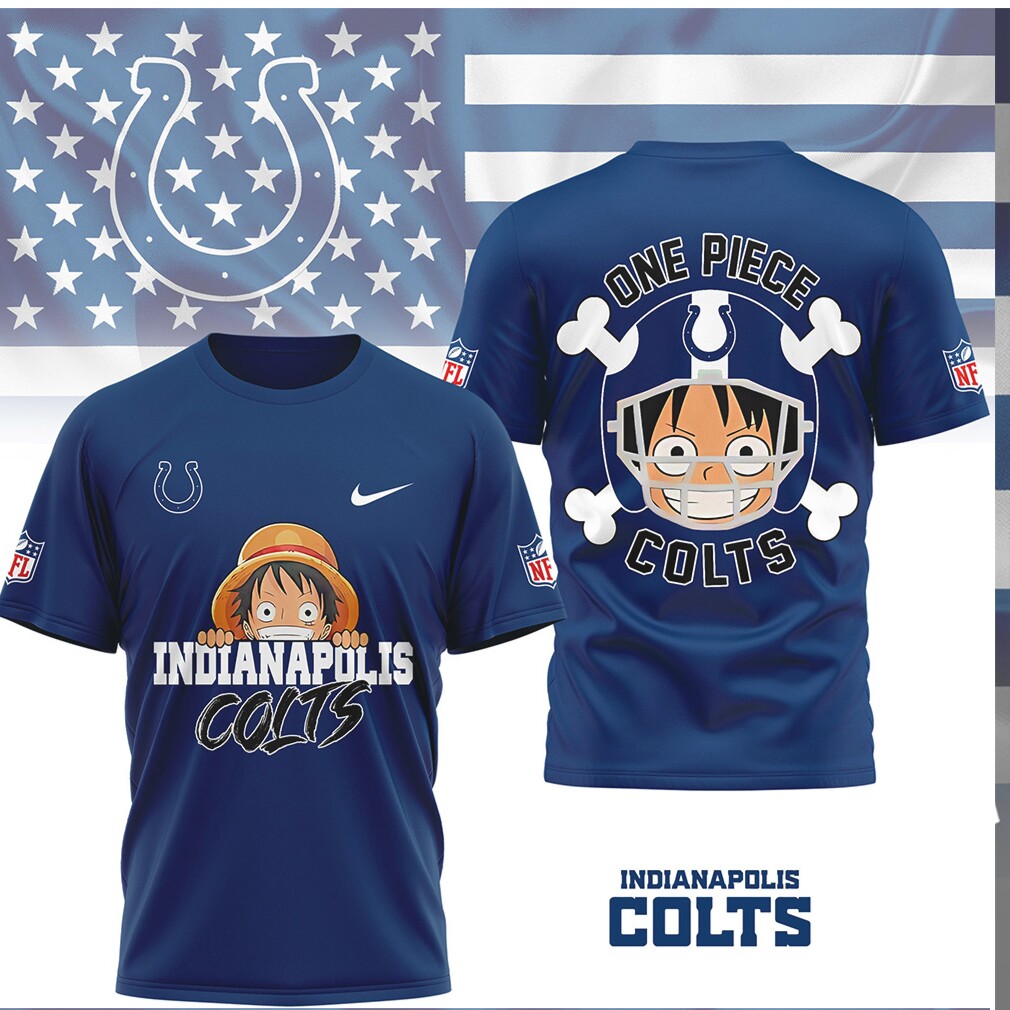 Indianapolis Colts One Piece Luffy Monkey D. Anime NFL T Shirt Indianapolis Colts One Piece Luffy Monkey D. Anime NFL T Shirt