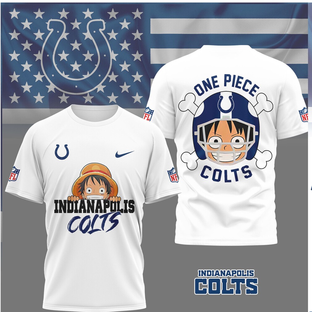 Indianapolis Colts One Piece Luffy Monkey D. Anime NFL T Shirt Indianapolis Colts One Piece Luffy Monkey D. Anime NFL T Shirt