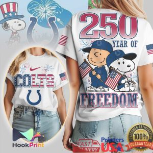 Indianapolis Colts Snoopy Charlie Brown 250 Years of Freedom T Shirt