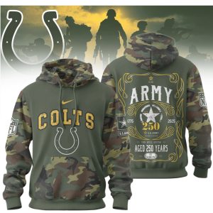 Indianapolis Colts U.S. Army 250 Years Anniversary Camo Military T Shirt