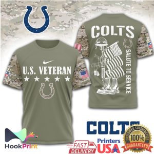 Indianapolis Colts U.S. Veteran Salute to Service Olive Camo T Shirt