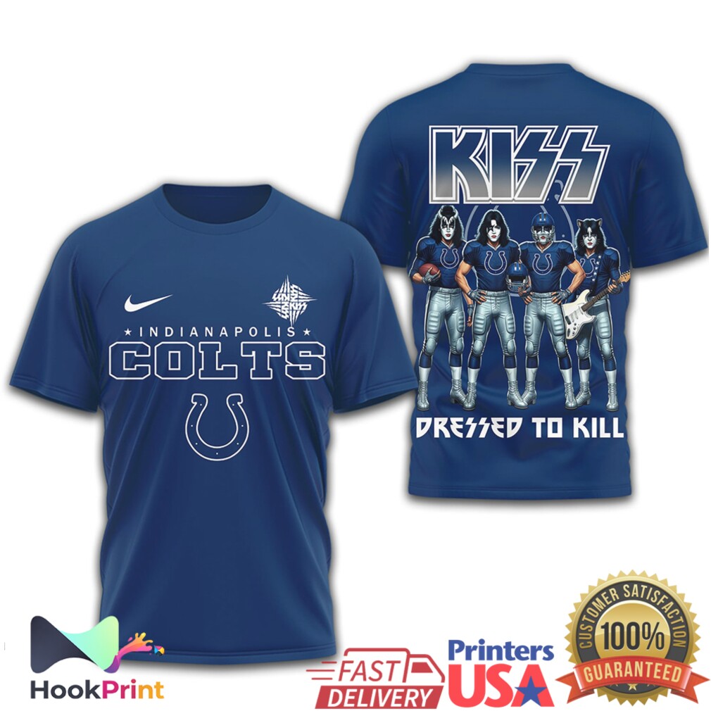 Indianapolis Colts x KISS Rock Band Dressed To Kill T Shirt Indianapolis Colts x KISS Rock Band Dressed To Kill T Shirt
