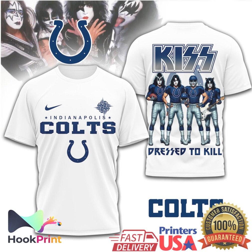 Indianapolis Colts x KISS Rock Band Dressed To Kill T Shirt Indianapolis Colts x KISS Rock Band Dressed To Kill T Shirt