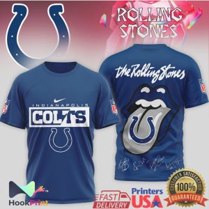 Indianapolis Colts x Rolling Stones Horseshoe Tongue Graphic T Shirt Indianapolis Colts x Rolling Stones Horseshoe Tongue Graphic T Shirt