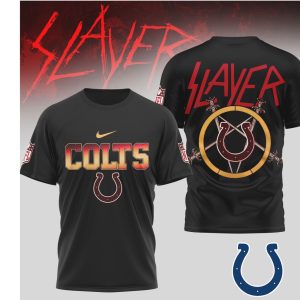 Indianapolis Colts x Slayer Metal Horsehoe Football T Shirt Indianapolis Colts x Slayer Metal Horsehoe Football T Shirt