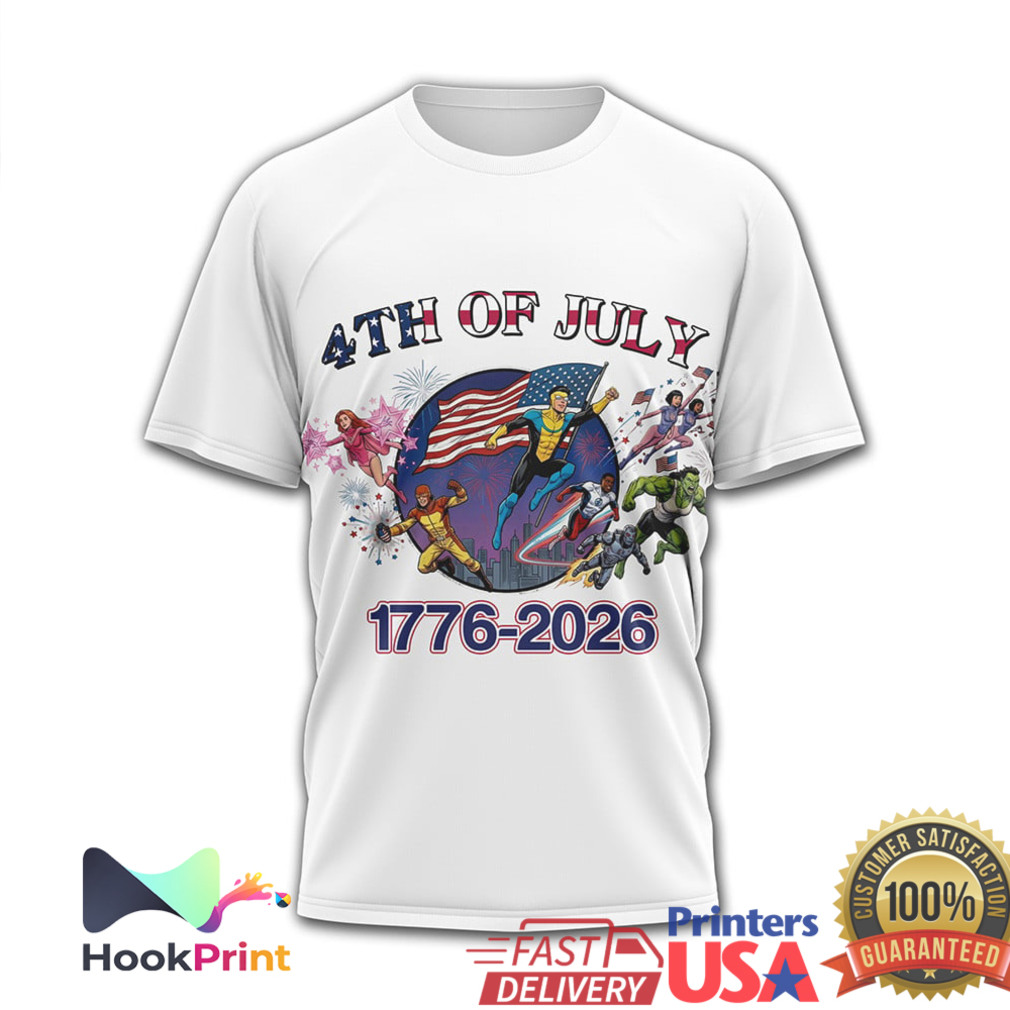 Invincible 4th Of July 1776 2026 250 Years Celebration Patriotic Superhero T Shirt Invincible 4th Of July 1776 2026 250 Years Celebration Patriotic Superhero T Shirt