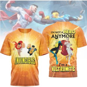 Invincible Omni Man and Mark Grayson Viltrumite Hero Orange T Shirt