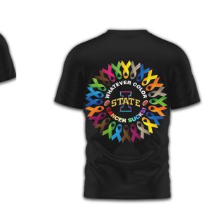 Iowa State Cyclones Cancer Awareness Never Give Up Fight Cancer All Colors T Shirt
