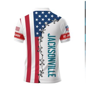 Jacksonville Jaguars American Flag Laced Style Polo Shirt