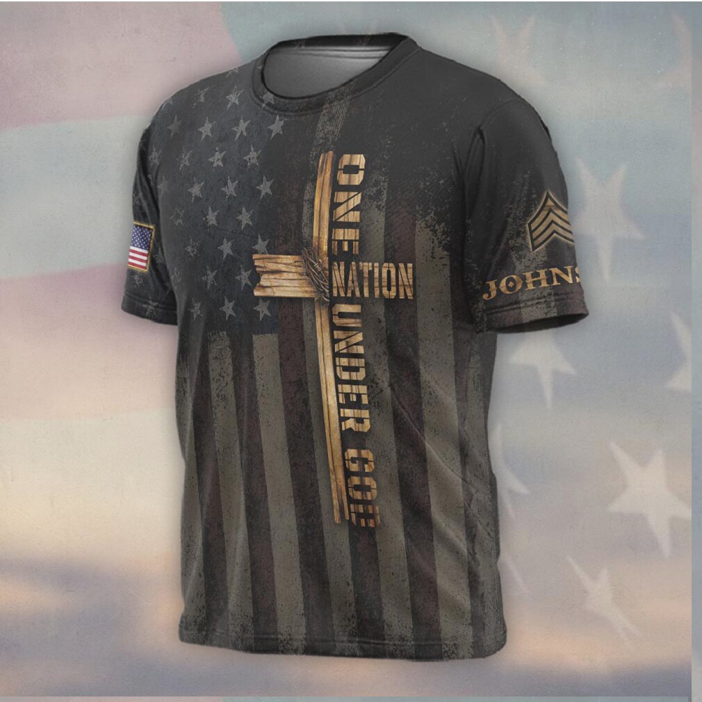 Jesus One Nation Under God American Flag Military Cross T Shirt Jesus One Nation Under God American Flag Military Cross T Shirt