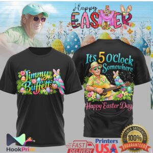 Jimmy Buffett Happy Easter Day It's 5 O'Clock Somewhere Tropical Shirt