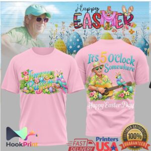 Jimmy Buffett Happy Easter Day It's 5 O'Clock Somewhere Tropical Shirt