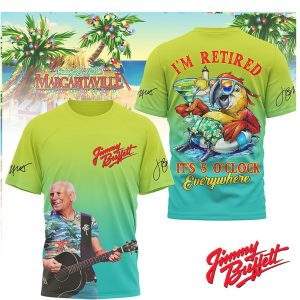 Jimmy Buffett I'm Retired It's 5 O'Clock Everywhere Parrot Shirt