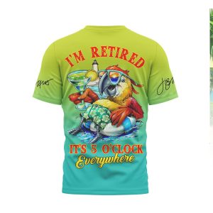 Jimmy Buffett I'm Retired It's 5 O'Clock Everywhere Parrot Shirt