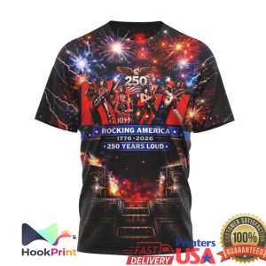 KISS 250th Anniversary Rocking America 250 Years Loud Firework Shirt
