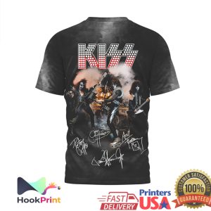 KISS ALIVE! Vintage Band Member Signatures Retro Rock T Shirt