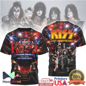 KISS Band 250th Anniversary Rocking America 1776 2026 Fireworks Concert Shirt