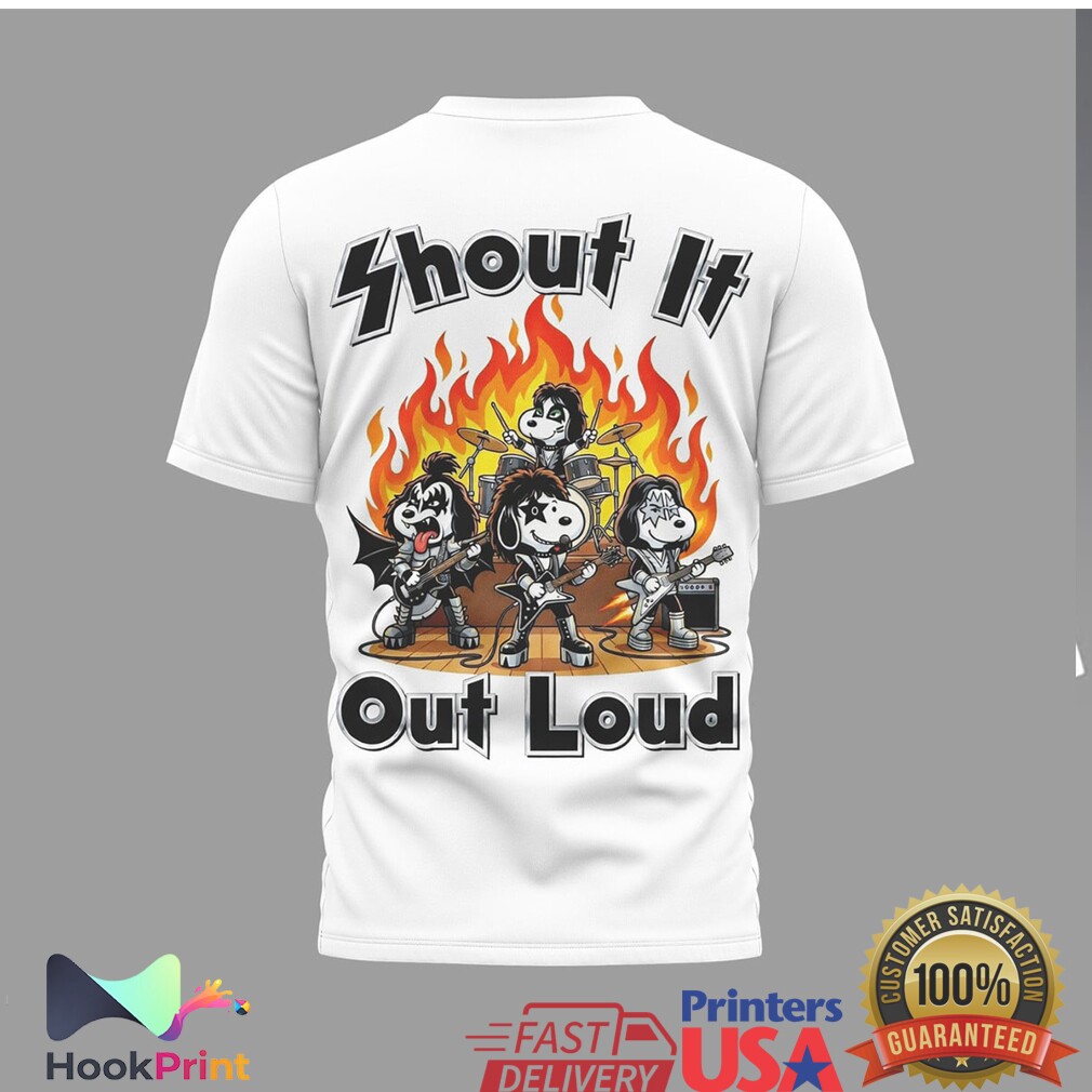 KISS Band Snoopy Peanuts Mashup Shout It Out Loud Shirt KISS Band Snoopy Peanuts Mashup Shout It Out Loud Shirt